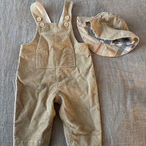 Baby Burberry Overalls and Matching Hat - size 9 months